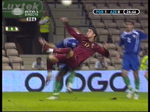 Cristiano Ronaldo disallowed super goal Portugal-Azerbaijan 07-10-2006
