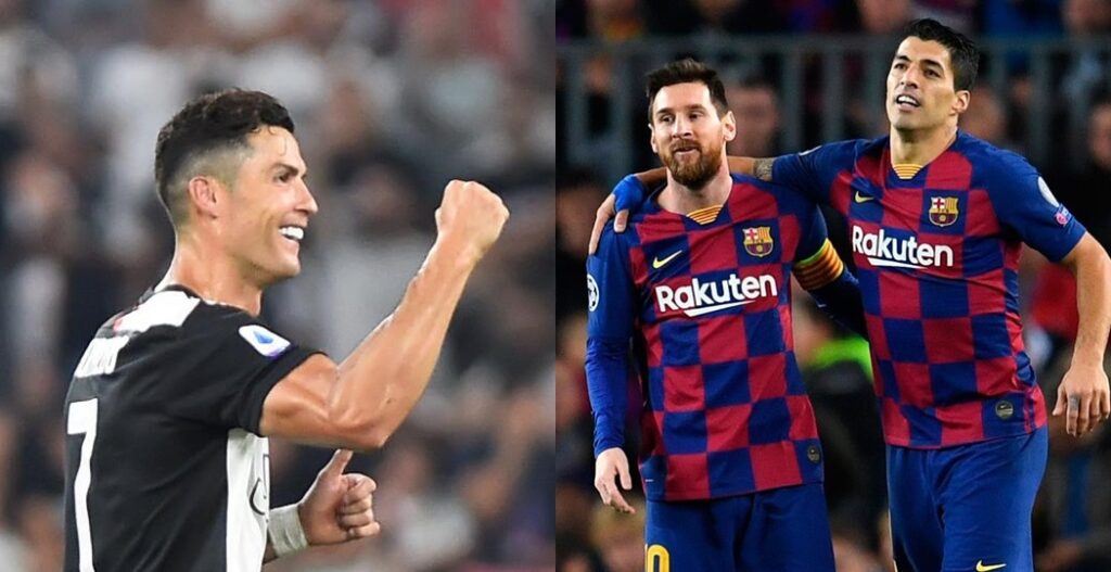 Suarez and Messi With Ronaldo