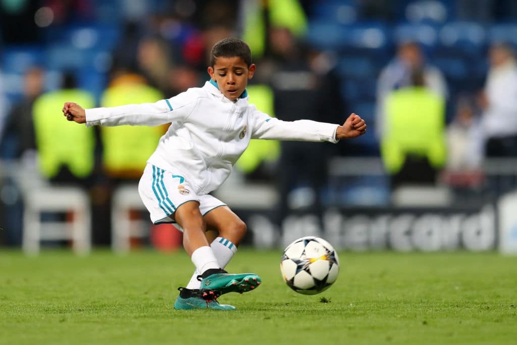 Cristiano Ronaldo Jr. Jumps With Joy As His Father Scores Against Inter